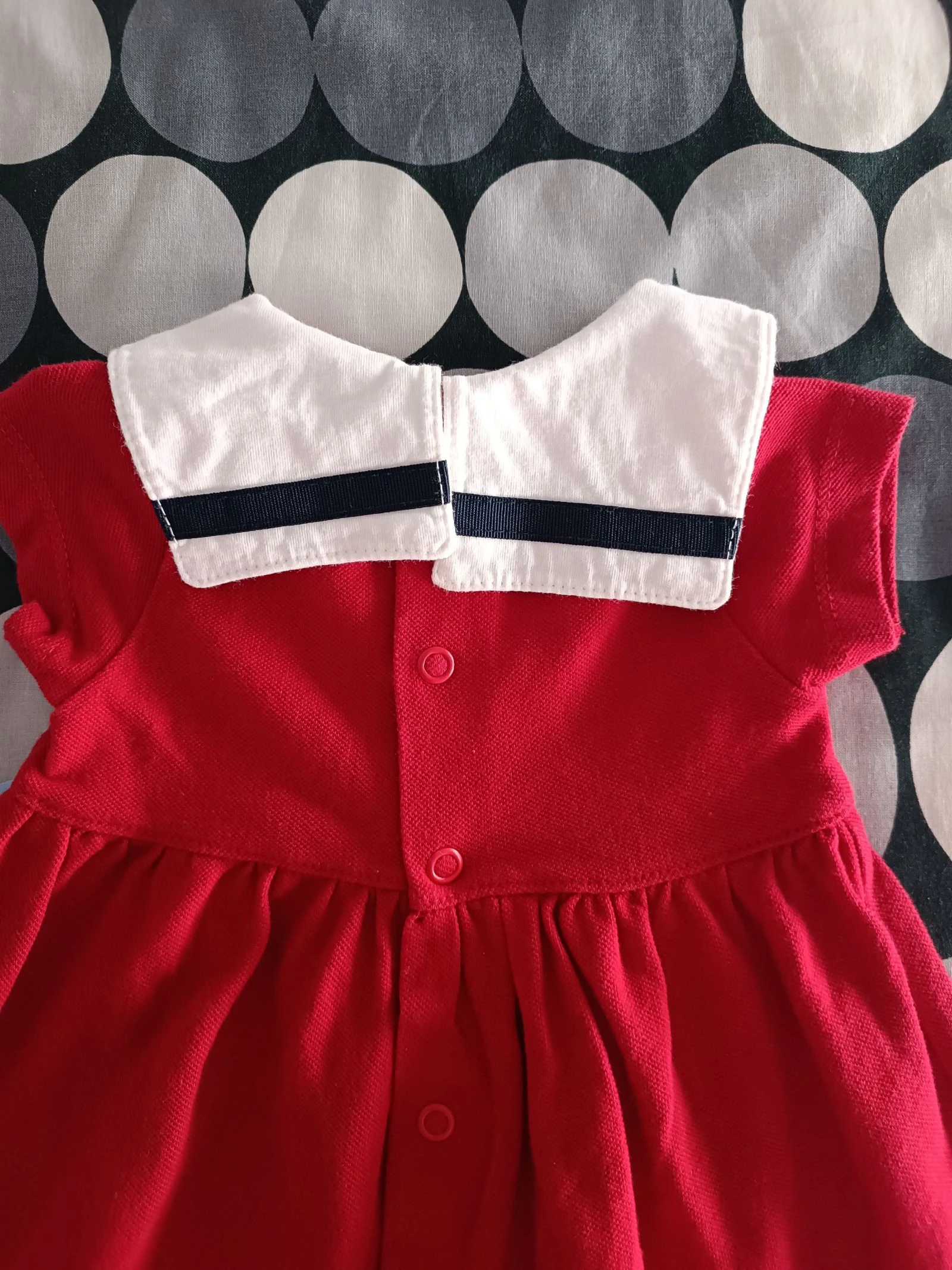 Vestido Girandola 3 meses - Rojo Náutico & Cuello Blanco – photo 5